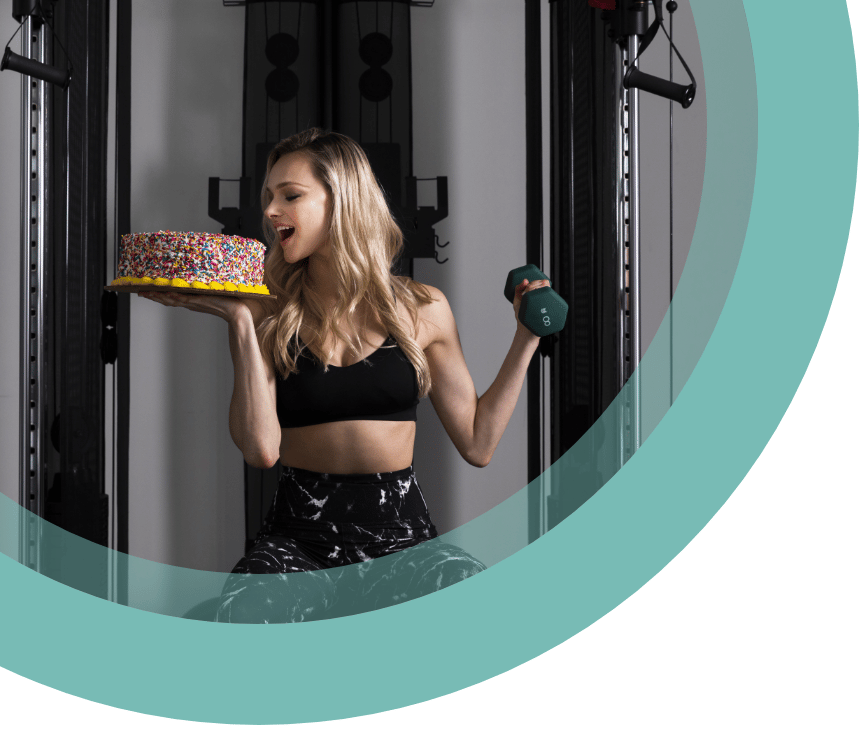 Woman working out and having her cake too